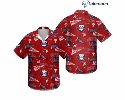 Philadelphia Phillies Retro Hawaiian Shirt, Summer Vacation Hawaiian Shirt $34.95