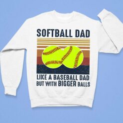 Softball Dad Like A Baseball Dad But With Bigger Balls Shirt, Hoodie, Sweatshirt, Women Tee $19.95