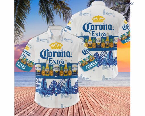 Tropical Pineapple Corona Extra Hawaiian Shirt $34.95