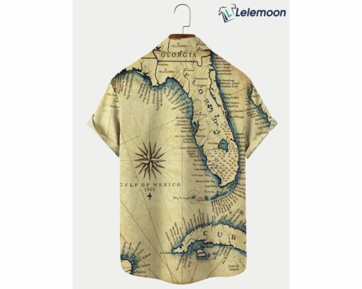 Vintage Florida Map Hawaiian Shirt $34.95 Vintage Florida Map Hawaiian Shirt 1 1