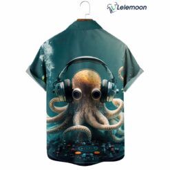 Vintage Nautical Octopus Listen Music Hawaiian Shirt $34.95