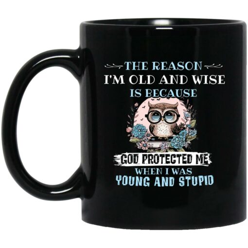 Owl The Reason I'm Old And Wise Is Because God Protected Me Mug $15.99 redirect04172023000451