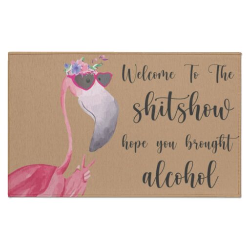 Welcome To The Sh*t Show Flamingo Doormat $27.95 redirect04172023040423