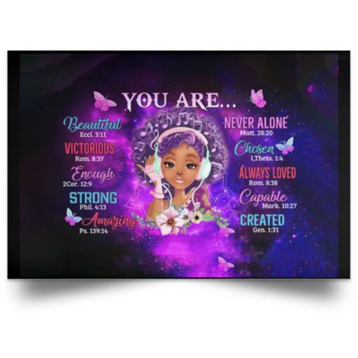 Black Girl Beautiful Never Alone Victorious You Are Poster, Canvas $27.99