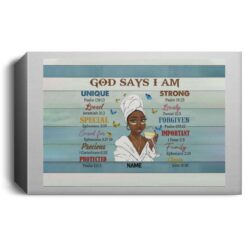 Personalized Custom Name Black Girl God Says I Am Poster, Canvas $27.99