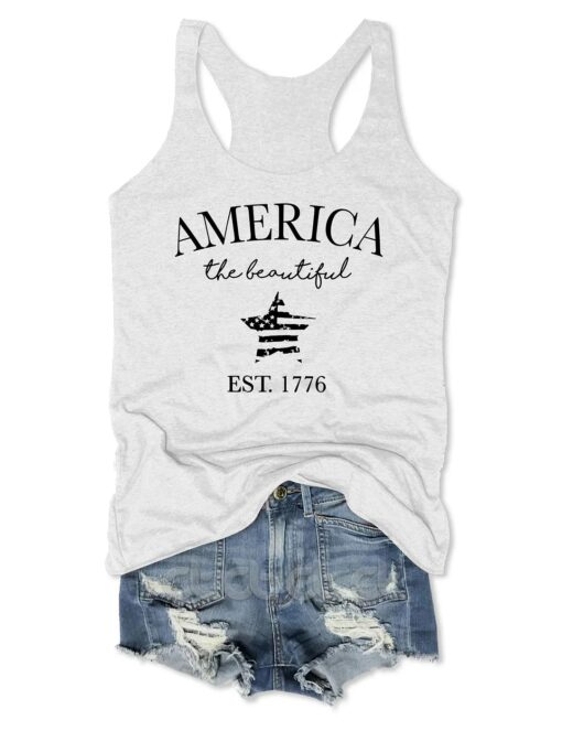 America The Beautiful Est 1776 4th Of July Tank Top