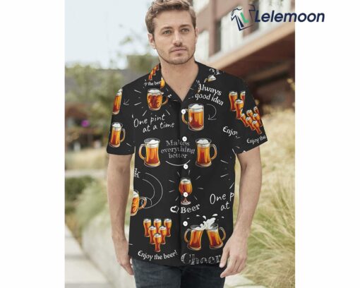 Beer Born To Drink Hawaiian Shirt $34.95