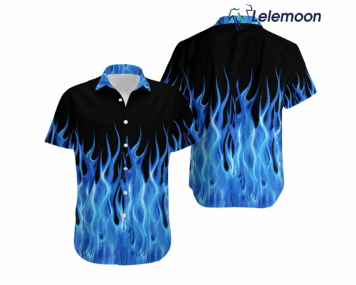 Benny's Blue Flames Bowling Hawaiian Shirt