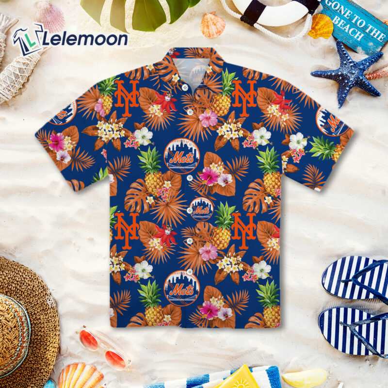 New York Mets Pineapple Hawaiian Shirt New York Mets Pineapple Hawaiian Shirt