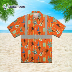 Turtle Orange Hi Vis Hawaiian Shirt