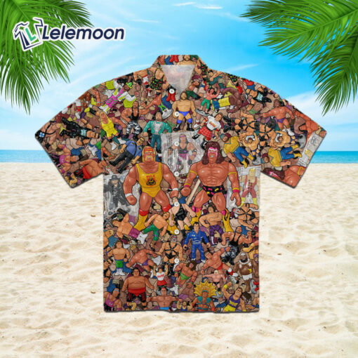Wrestling Character Collage Art Hawaiian Shirt