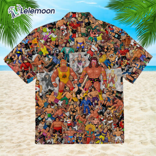 Wrestling Character Collage Art Hawaiian Shirt $34.95