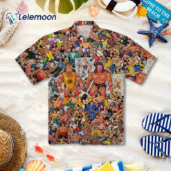 Wrestling Character Collage Art Hawaiian Shirt