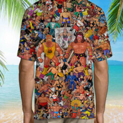 Wrestling Character Collage Art Hawaiian Shirt $34.95