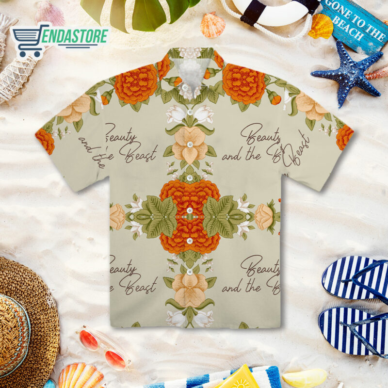 Beauty The Beast Yellow Red Floral Hawaiian Shirt Beauty The Beast Yellow Red Floral Hawaiian Shirt