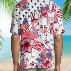 Flamingo American Flag Hawaiian Shirt $34.95