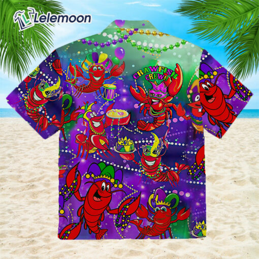 Mardi Gras Crawfish Crew Hawaiian Shirt $34.95