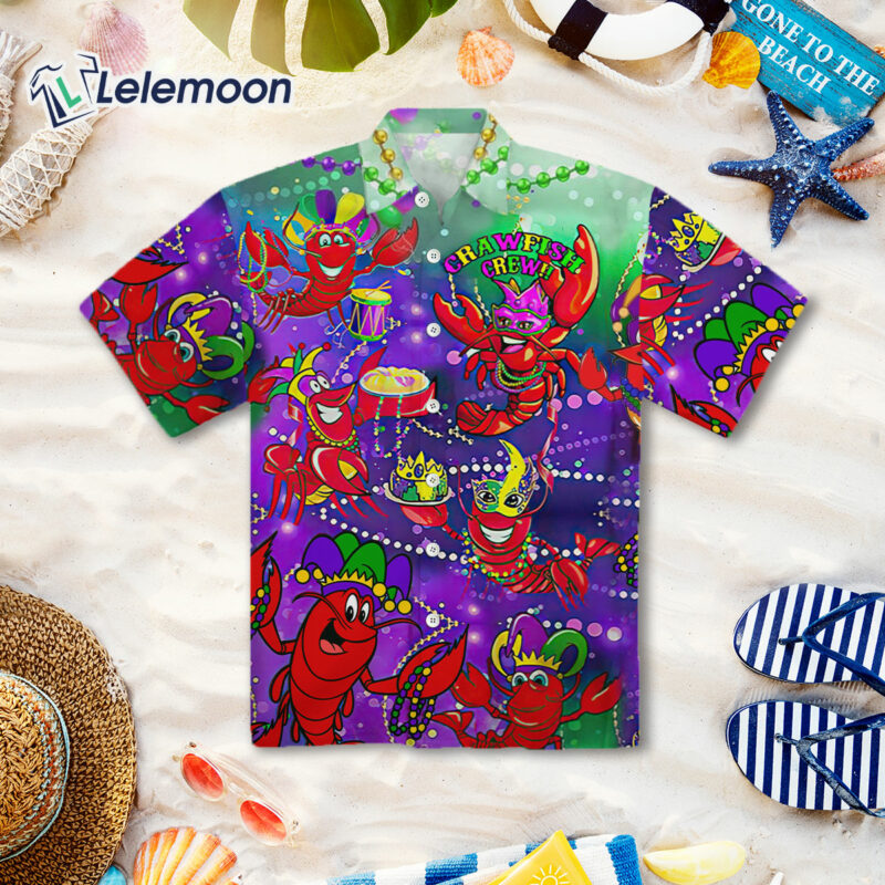 Mardi Gras Crawfish Crew Hawaiian Shirt Mardi Gras Crawfish Crew Hawaiian Shirt
