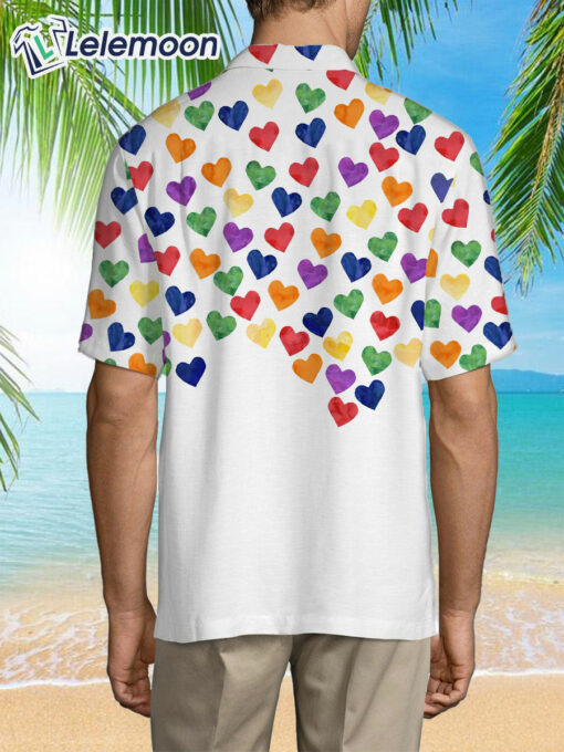 We Rise By Lifting Others Heart Rainbow Hawaiian Shirt $34.95