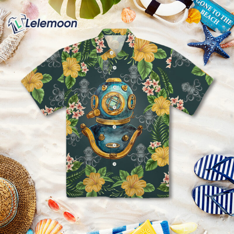 Scuba Diving Vintage Helmet Hawaiian Shirt Scuba Diving Vintage Helmet Hawaiian Shirt