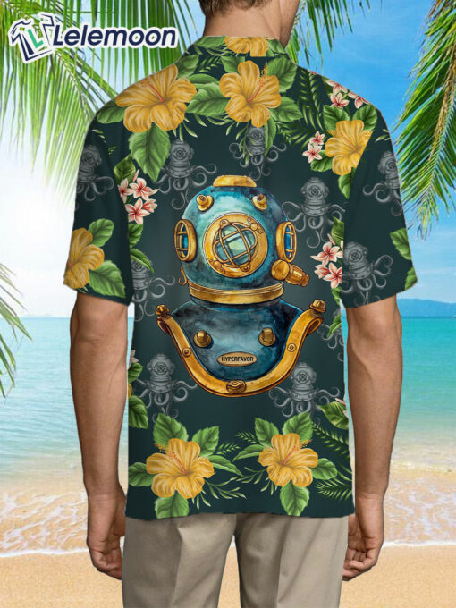 Scuba Diving Vintage Helmet Hawaiian Shirt $34.95
