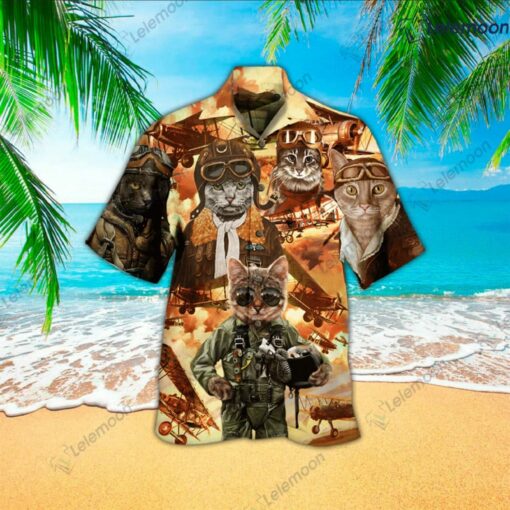 Cool Pilot Cat Hawaiian Shirt