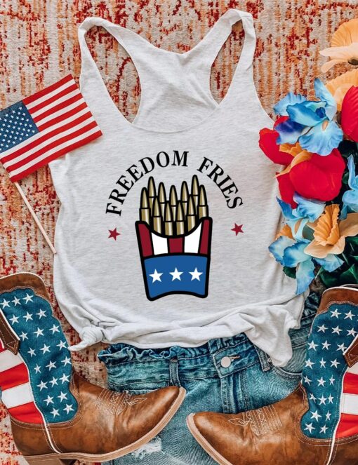 Freedom Fries 4th Of July Tank Top