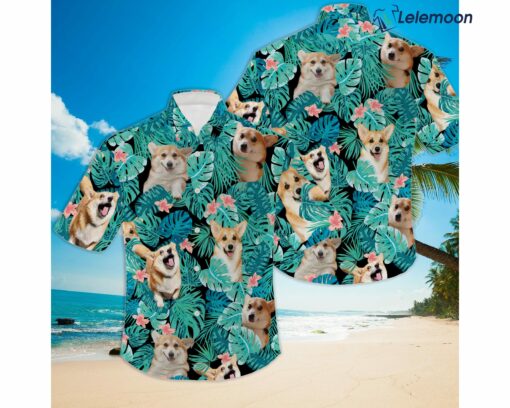 Funny Corgi Dog Tropical Hawaiian Shirt
