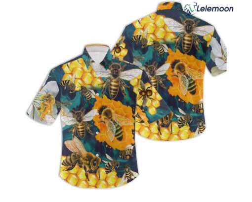 Honey Bee Sweet To The Soul Unisex Hawaiian Shirt, Bee Shirt, Tree Hawaiian Shirt