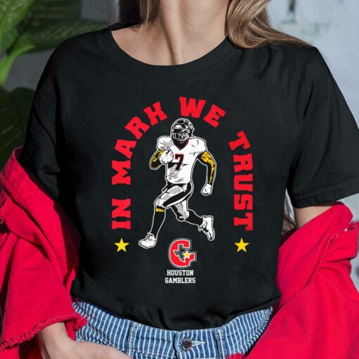 Houston Gamblers In Mark Thompson We Trust Shirt, Hoodie, Sweatshirt, Women Tee