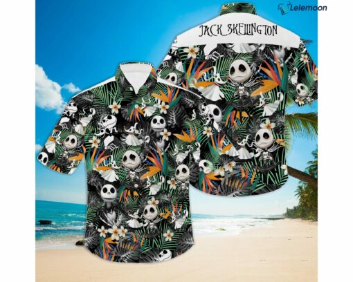 Jack Skellington Tropical Halloween Casual Beach Hawaiian Shirt