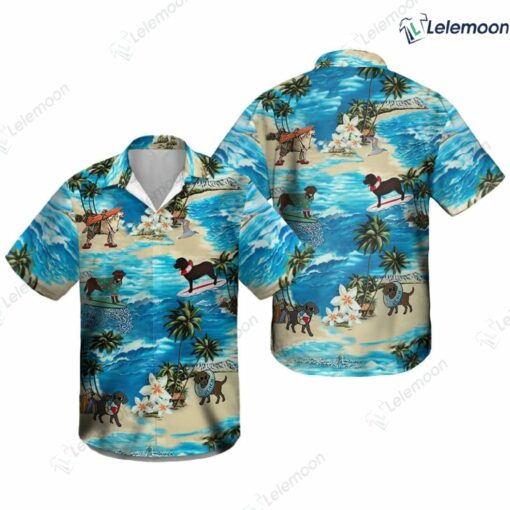 Labrador Retriever Dog Surfing Hawaiian Shirt