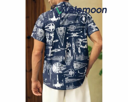 Mens Aerospace Machine Print Casual Breathable Hawaiian Shirt $34.95