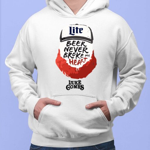 Miler Lite Beer Never Broke My Heart Luke Gombs Shirt, Hoodie, Sweatshirt, Women Tee
