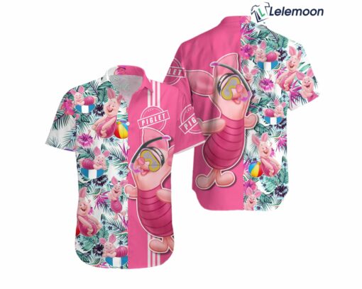 Piglet Pink Floral Beach Hawaiian Shirt