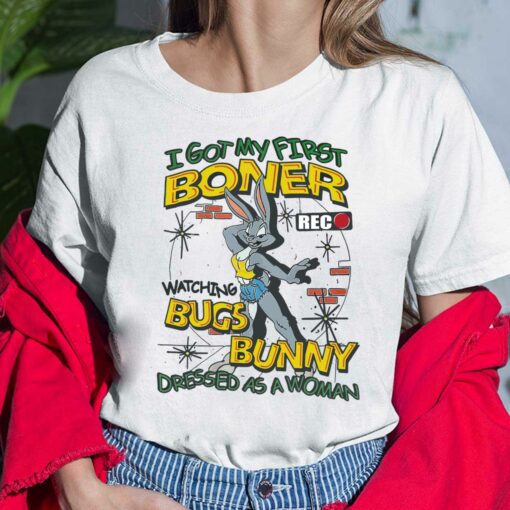 Rabbit I Got First Boner Watching Bugs Bunny Dressed As A Woman Shirt, Hoodie, Sweatshirt, Women Tee