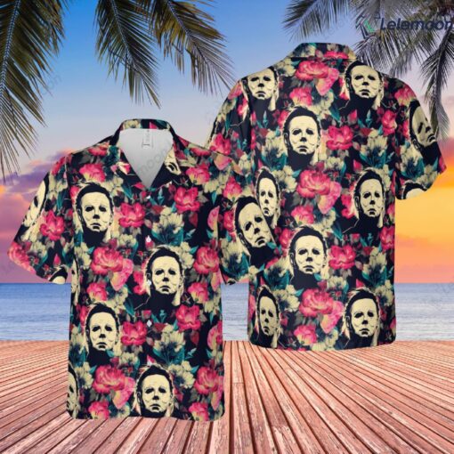 Roses Floral Micheal Myer Summer Horror Hawaiian Shirt