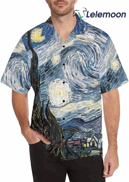 Starry Night Art Hawaiian Shirt $34.95 Starry Night Art Hawaiian Shirt 4