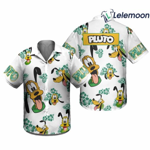 Pluto Dog Hibiscus Hawaiian Shirt