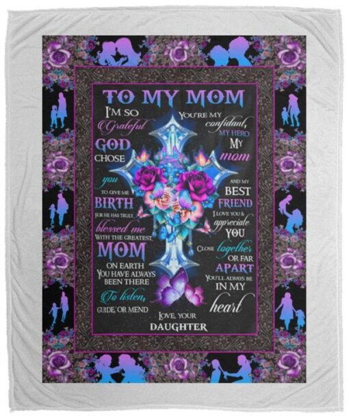 Christian Cross To My Mom Blanket $55.95