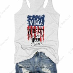 America Whiskey Red White And Blue Tank Top