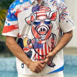 American Flag Mr Pig Cook Short Sleeve Hawaiian Shirt $36.95