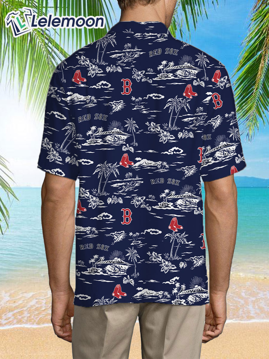 Boston Red Sox Palm Tree Hawaiian Shirt - Lelemoon