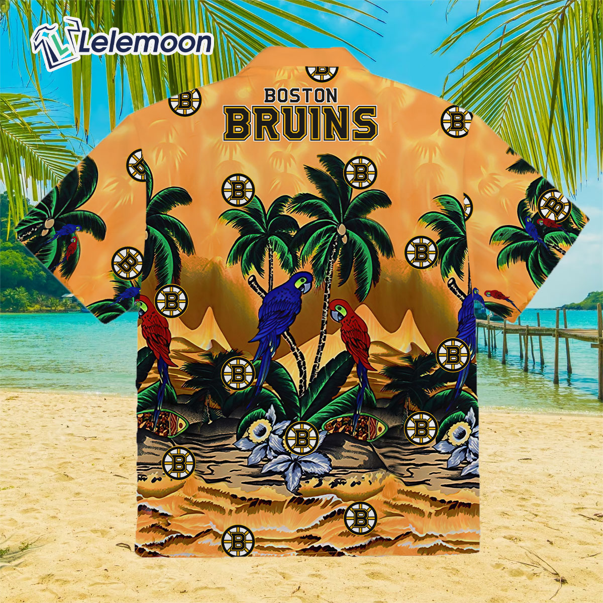 Boston Bruins Hawaiian Shirt Tropical Flowers summer for fans