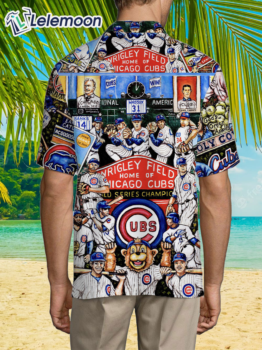 Chicago Cubs Vintage Hawaiian Shirt - Lelemoon