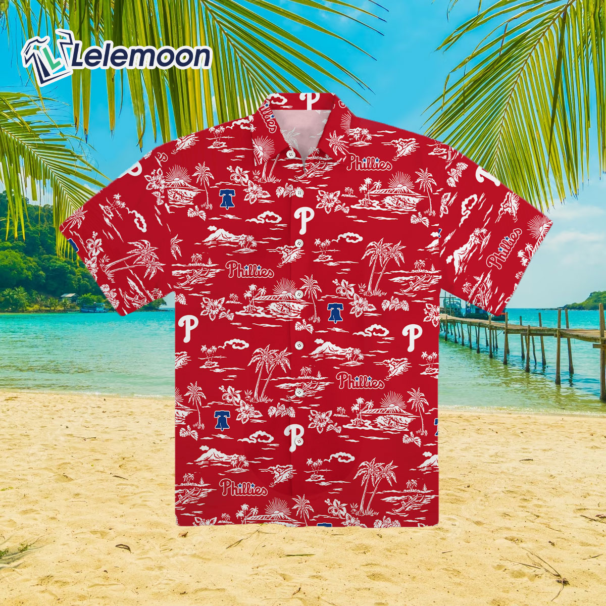 Phillies Aloha Button Down Hawaiian Shirt Phillies Hawaiian Shirt