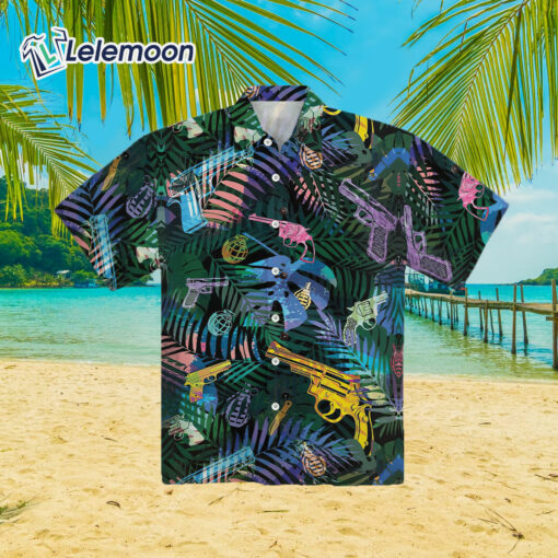 Tropical Gun Lover Pattern Hawaiian Shirt
