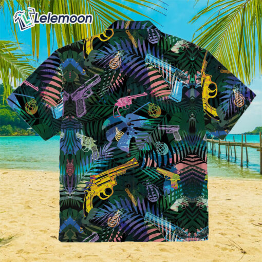 Tropical Gun Lover Pattern Hawaiian Shirt $36.95