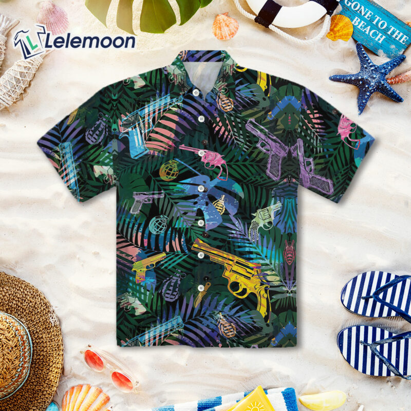 Tropical Gun Lover Pattern Hawaiian Shirt Tropical Gun Lover Pattern Hawaiian Shirt
