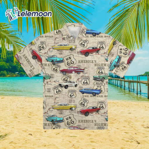 Amazing Vintage Muscle Car On Route Hawaiian Shirt